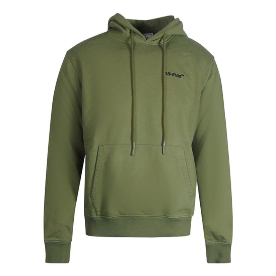 Off-White Helvetica Logo Slim Fit Green Hoodie