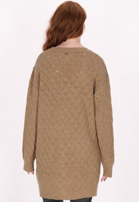 Dreimaster Cardigan Damen Braun Beige - Image 4