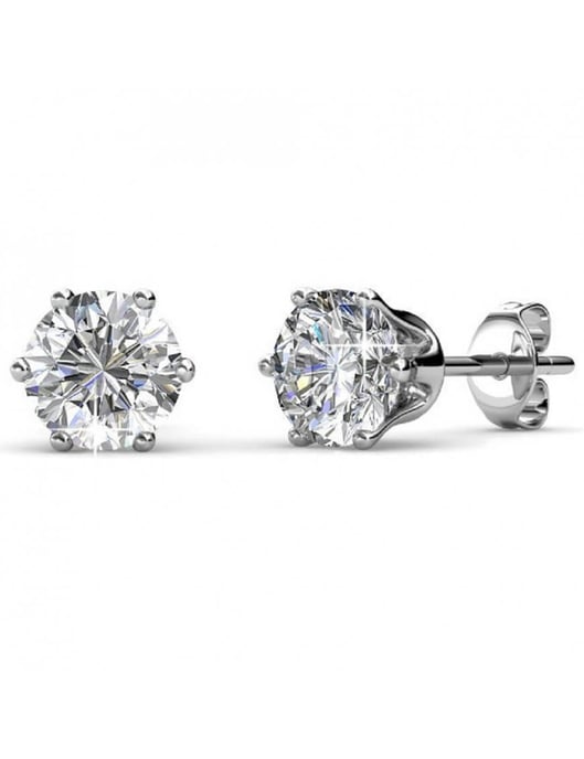 Geburtsstein April Ohrringe - Silber und Kristall - Image 1