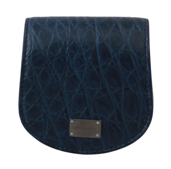 Dolce & Gabbana Blue Holder Pocket Pocket Pocket Blue Exotic Skin Condom pour hommes - Image 1