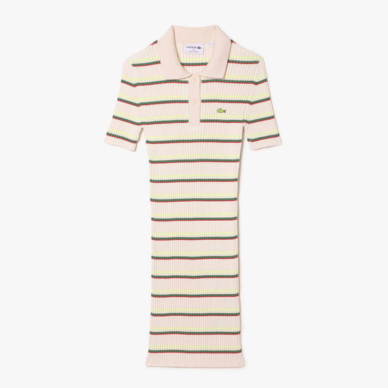 Women's Lacoste French Made Striped Polo Dress in Multi colour
