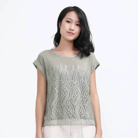 T-Shirt aus Spitze und Tüll - Image 1