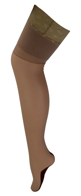 Durchsichtige Nahtstrumpfhose für Frauen | Sock Snob | Glänzend | Rückennaht | Hohe Taille - Nackt / Schwarz - Image 1