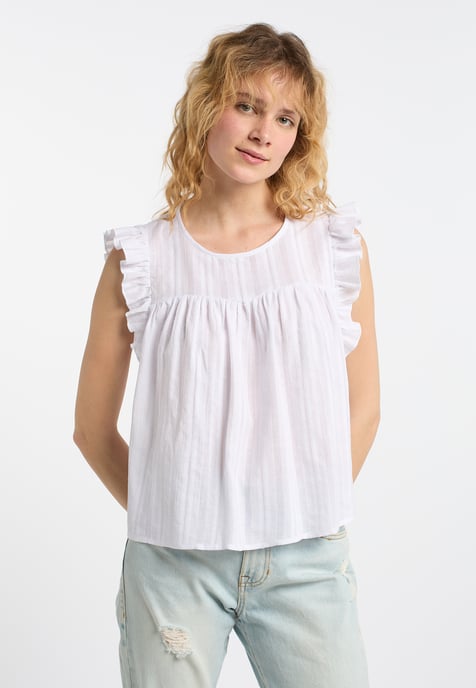 Dreimaster Bluse Damen Weiss - Image 3