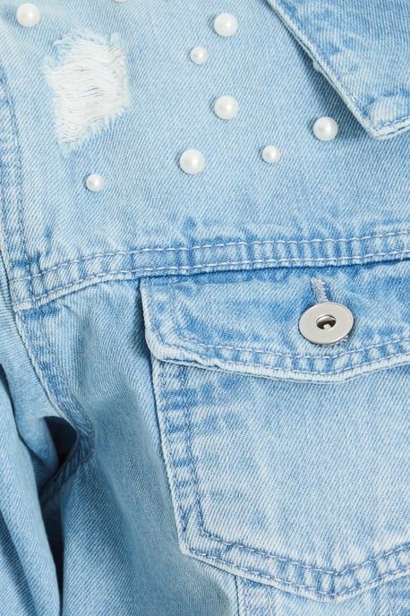 Light Blue Pearl Denim Jacket
