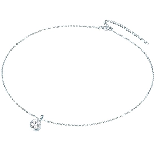 Set (necklace + stud earring) sterling silver embellished with swarovski crystals® white Rafaela Donata