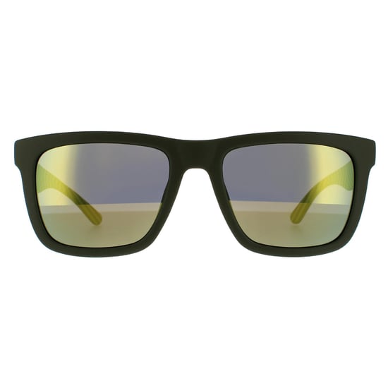Lacoste Rectangle Mens Matte Green Green Mirror Sonnenbrillen - Image 1