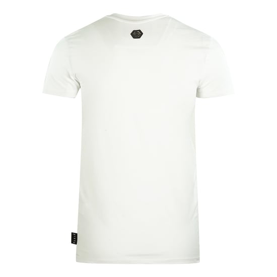 Philipp Plein Large Cracked Skull Logo White T-Shirt - Image 2