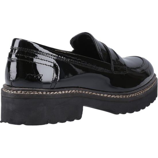 Pod Kenny Leder Damen Schwarz Lack Loafers - Image 2