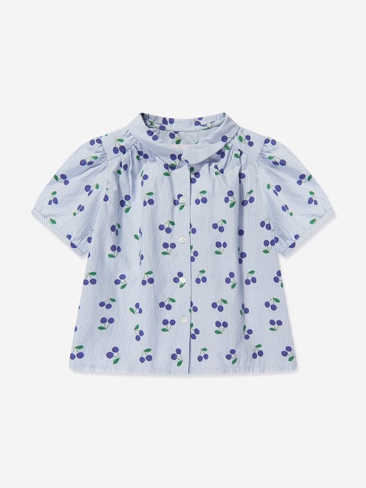 Bonpoint Girls Adele Blouse in Blue