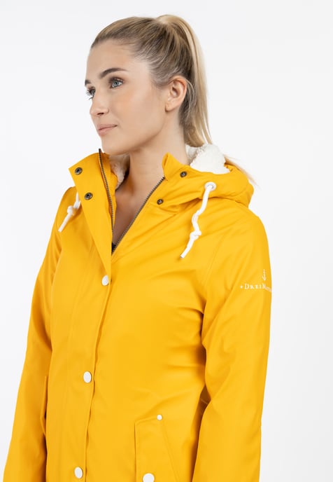 Dreimaster Regenjacke mit Teddyfutter Damen Sonnengelb - Image 3