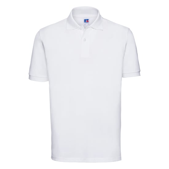 Russell Herren 100% Baumwolle Kurzarm-Poloshirt (Weiß) - Image 1
