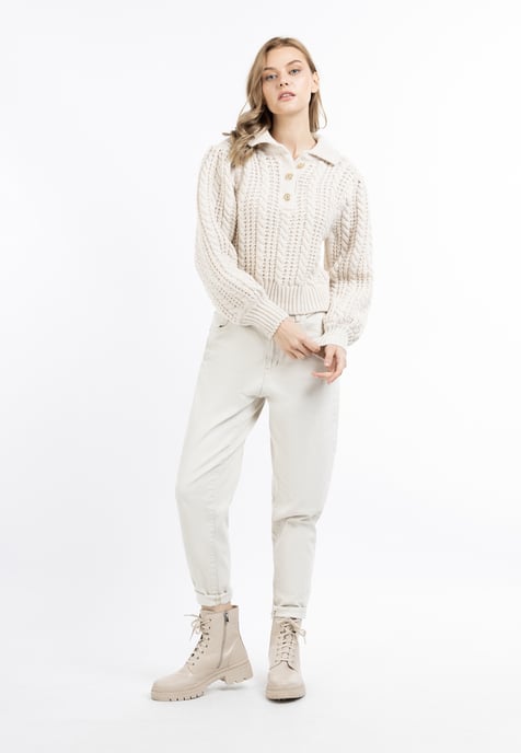 Dreimaster Strick Pullover Damen WOLLWEISS - Image 2
