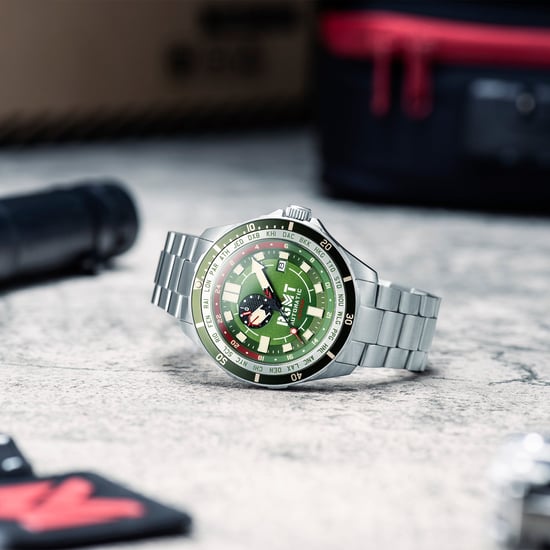 RGMT Transcontinental Men's Japanese Automatic 48mm Green Watch with Leather Strap