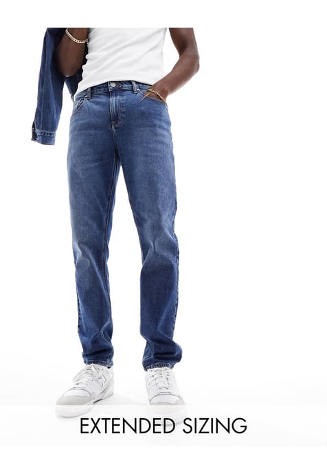 ASOS DESIGN stretch slim jeans in dark wash blue