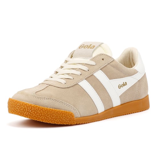 Gola Elan Damen Wildleder Turnschuhe In Beige - Image 3