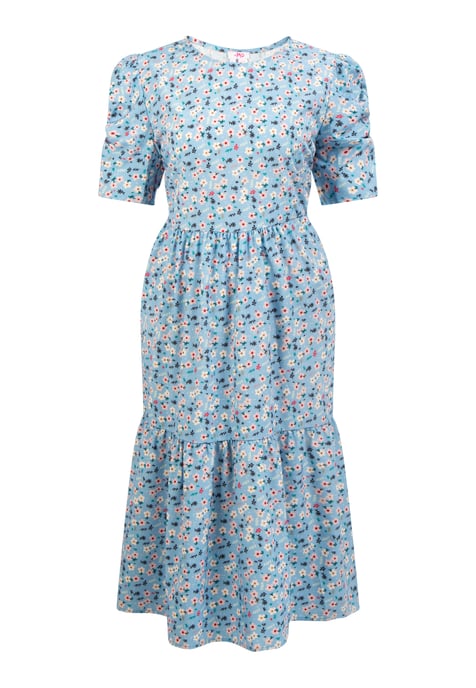 Mymo Midi-Kurzarmkleid Damen Blau Mehrfarbig - Image 1