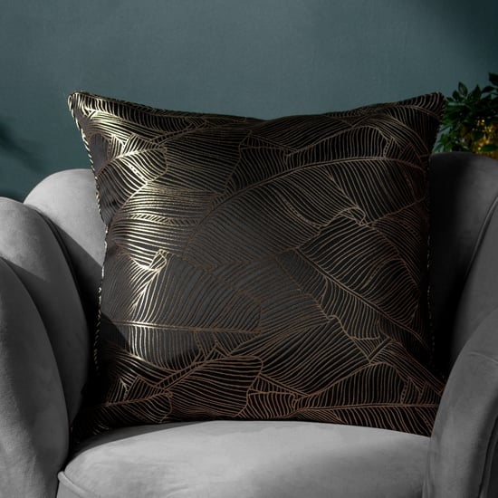 Wylder Tropics Seymour Embroidered Jacquard Satin Piped Polyester Filled Cushion - Image 4