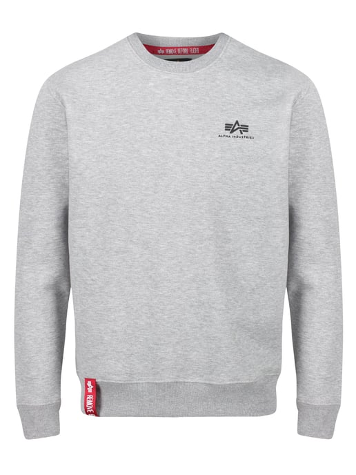 Alpha Industries Basic Sweater Small Logo Grey Heather - Image 3