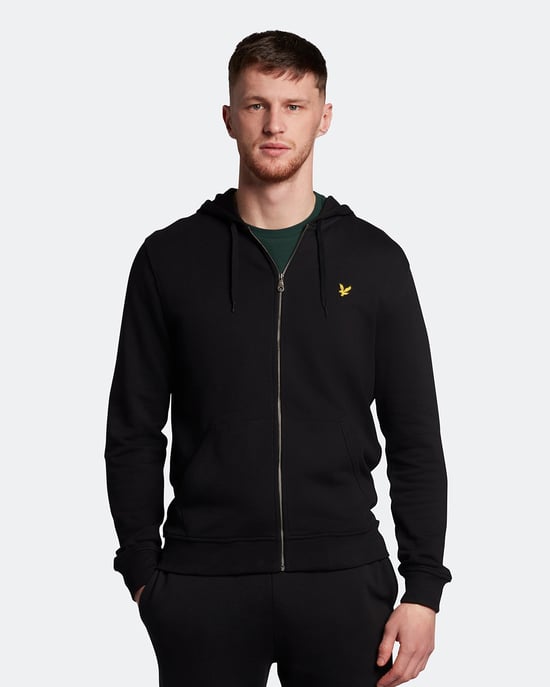 Lyle & Scott Kapuzenpullover mit Reißverschluss in Schwarz - Image 1
