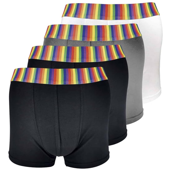 4 Pack Herren Multipack weiche Baumwolle Neuheit gestreiften Regenbogen Boxershorts Unterwäsche - Regenbogen - Image 1