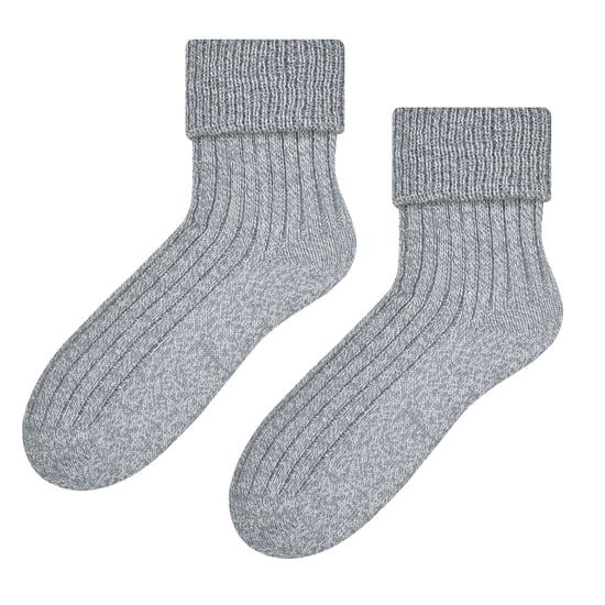 Damen Bettsocken aus Wolle | Steven | Superweiche, gemütliche Lounge-Schlafsocken in Hellgrau - Image 1