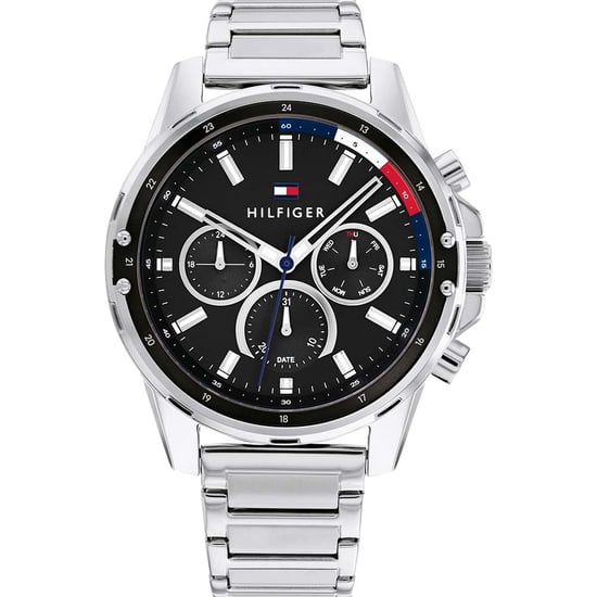 Die Tommy Hilfiger Herrenuhr ist das perfekte Geschenk, um sich selbst oder einen geliebten Menschen zu verwöhnen. Das runde Gehäuse aus Edelstahl wird von einem hochwertigen Quarzwerk im Multi-Cadrans-Stil angetrieben. Diese Casual-Uhr hat einen Durchmes - Image 1