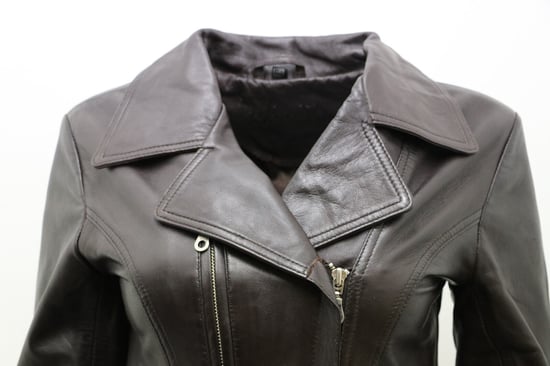 Women's leather biker jacket in Md length - Okehampton