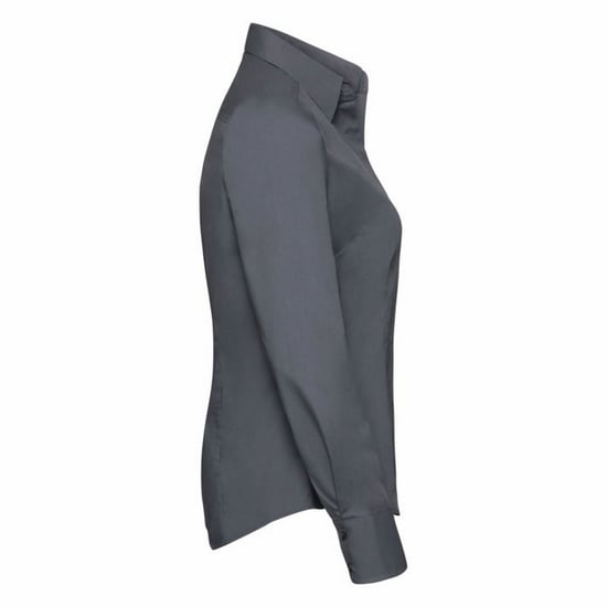 Russell Collection - Popeline-Bluse mit langen Ärmeln - Damen (Grau) - Image 6