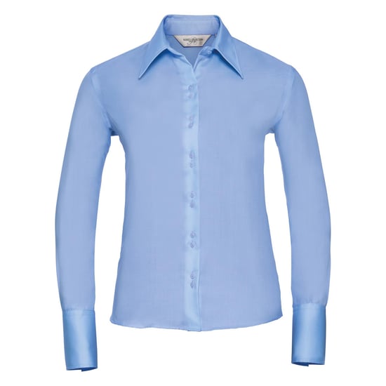 Russell Collection Bluse, Langarm, bügelfrei (Hellblau) - Image 1