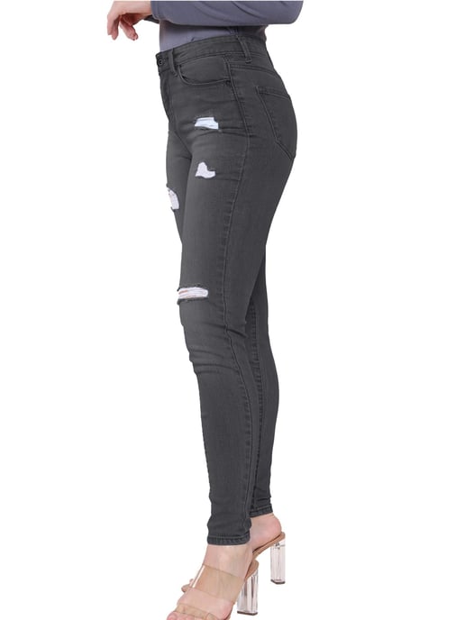 Enzo | Womens Skinny Stretch Ripped Jeans