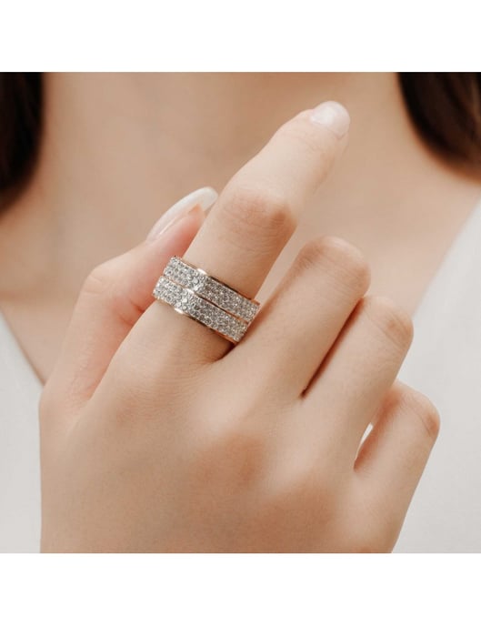 Bague Elodie - Or Rosé et Cristal - Image 2