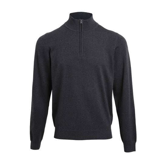 Premier Mens Zip Neck Sweatshirt (Charcoal)