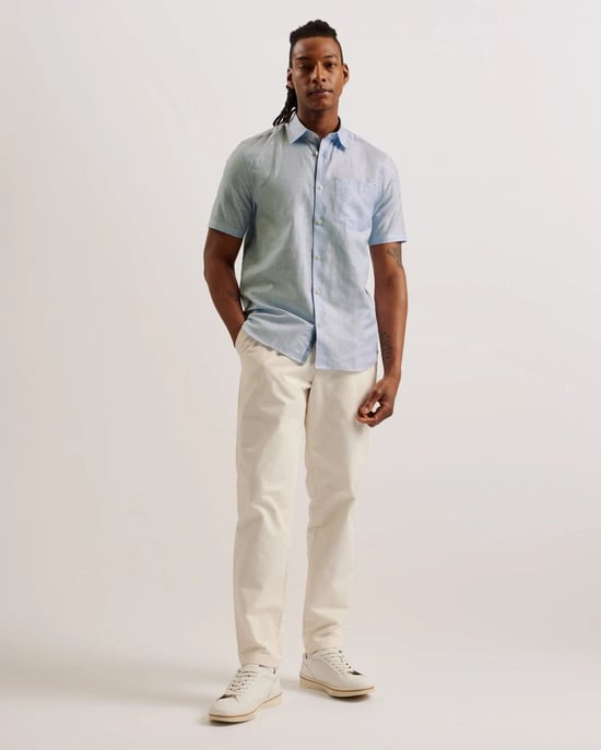 Ted Baker Palomas Herren Kurzarm Leinenhemd - Image 2