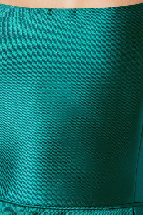 Scoop Neck Full Skirted Twill Bridesmaids Dress