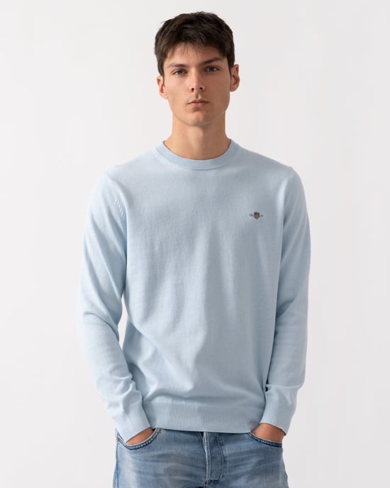GANT Mens Classic Cotton Crew Neck Jumper - Image 1