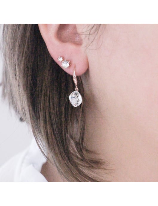 Tiffy Hakenohrringe - Rose Gold und Kristall - Image 2