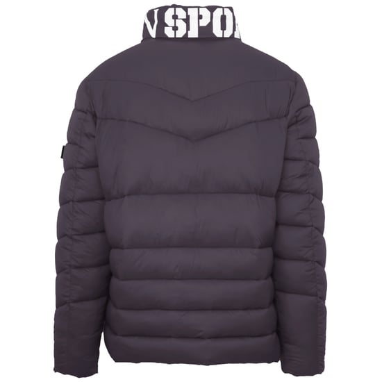 Plein Sport Gepolsterte Jacke mit kühnem Logo Grau - Image 2