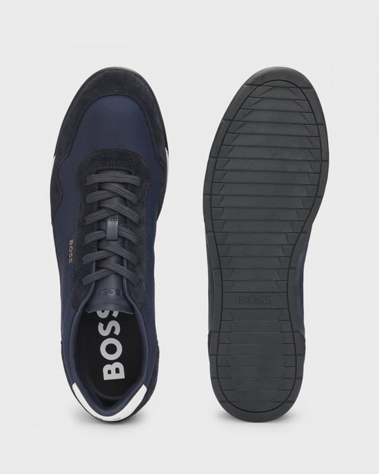 BOSS Orange Titanium Mens Mixed Material Lace-Up Trainers with Suede Trims - Image 4