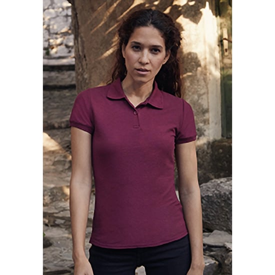 Fruit Of The Loom Womens Lady-Fit 65/35 Kurzarm-Poloshirt (Burgunderrot) - Image 3