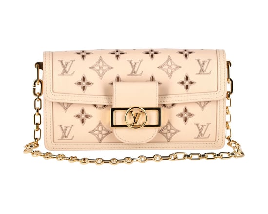 Louis Vuitton Dauphine East West Broderie Anglaise Handtasche aus beigem Kalbsleder - Image 1