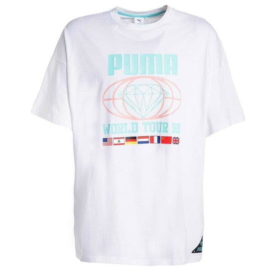 Puma x Diamond Supply Mens Tee Logo Casual Top White T-Shirt 578232 02