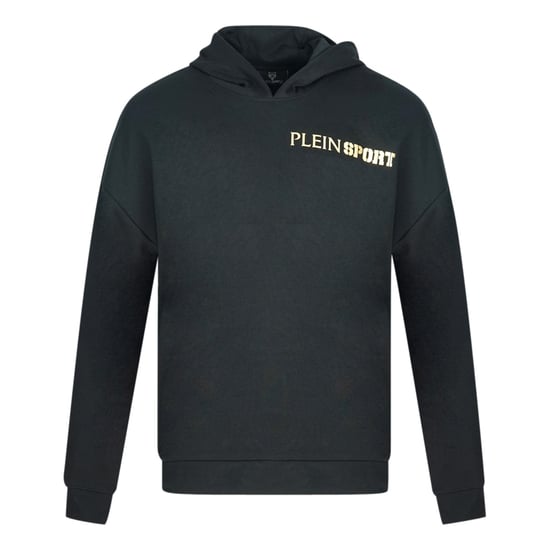 Plein Sport Block Logo auf Brust Schwarz Hoodie - Image 1