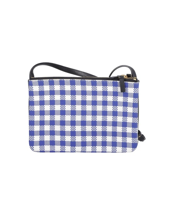 Celine Trio Gingham Umhängetasche aus Baumwolle in Blau und Weiß - Image 1