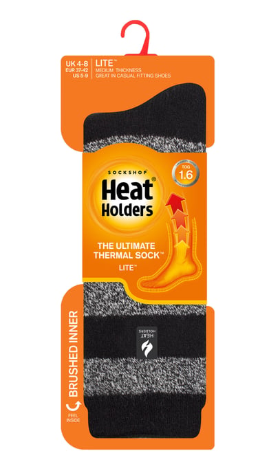 Heat Holders Lite - Isolierte Thermosocken für Damen | Mehrere Designs einschließlich Argyle Streifen Herzen Sterne | Warme Socken für Winter - Schwarz / Weiß (Bologna) - Image 2