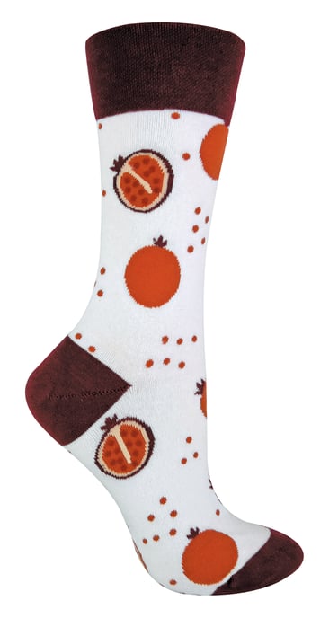 TALKIE-SOCKEN Damen-Socken aus Baumwolle mit schrulligem, flippigem Design und Fruchtmuster - Image 1