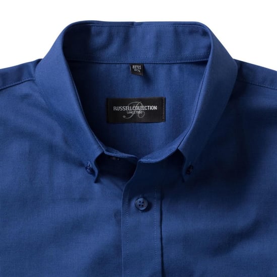 Russell Collection Mens Short Sleeve Easy Care Oxford Shirt (Bright Royal)