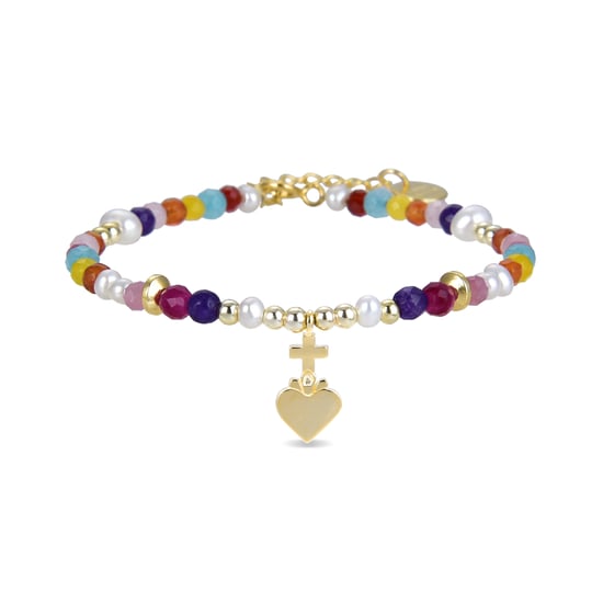 Luxenter nymox bracelet in 925 sterling silver and multicoloured crystal with 18 carat yellow gold coating finish