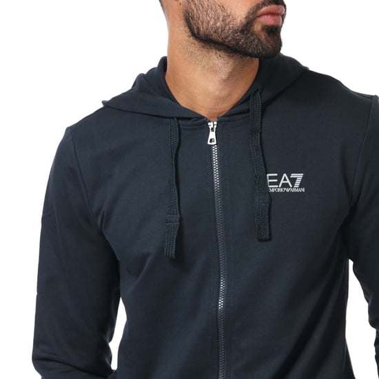 Emporio Armani EA7 zip hoody for men in navy blue