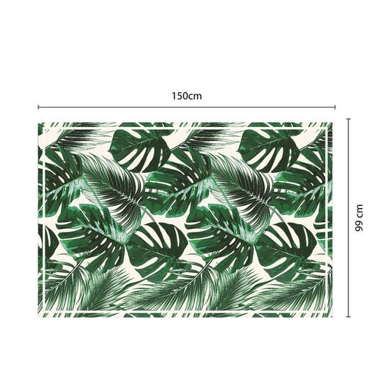 Green Tropical Leafs Mat 150 x 99 cm Floor Mats, Floor Rugs